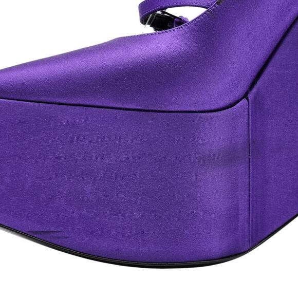 Versace Tempest Strappy Satin Platform Pumps in Purple EU 38.5 US 8.5 NWB $1445 - Picture 8 of 11